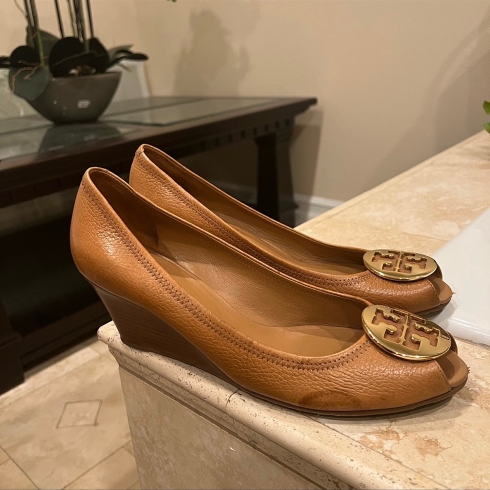 Tory Burch Tan Wedge Shoes